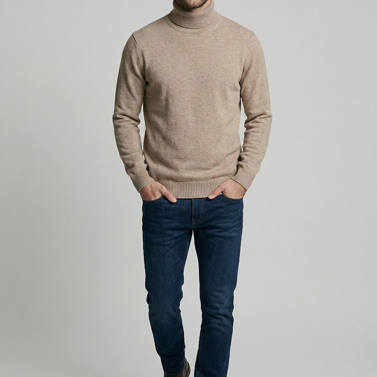 FEROUCH - Sweater Turtle Neck Dk Oyster Melange Ferouch