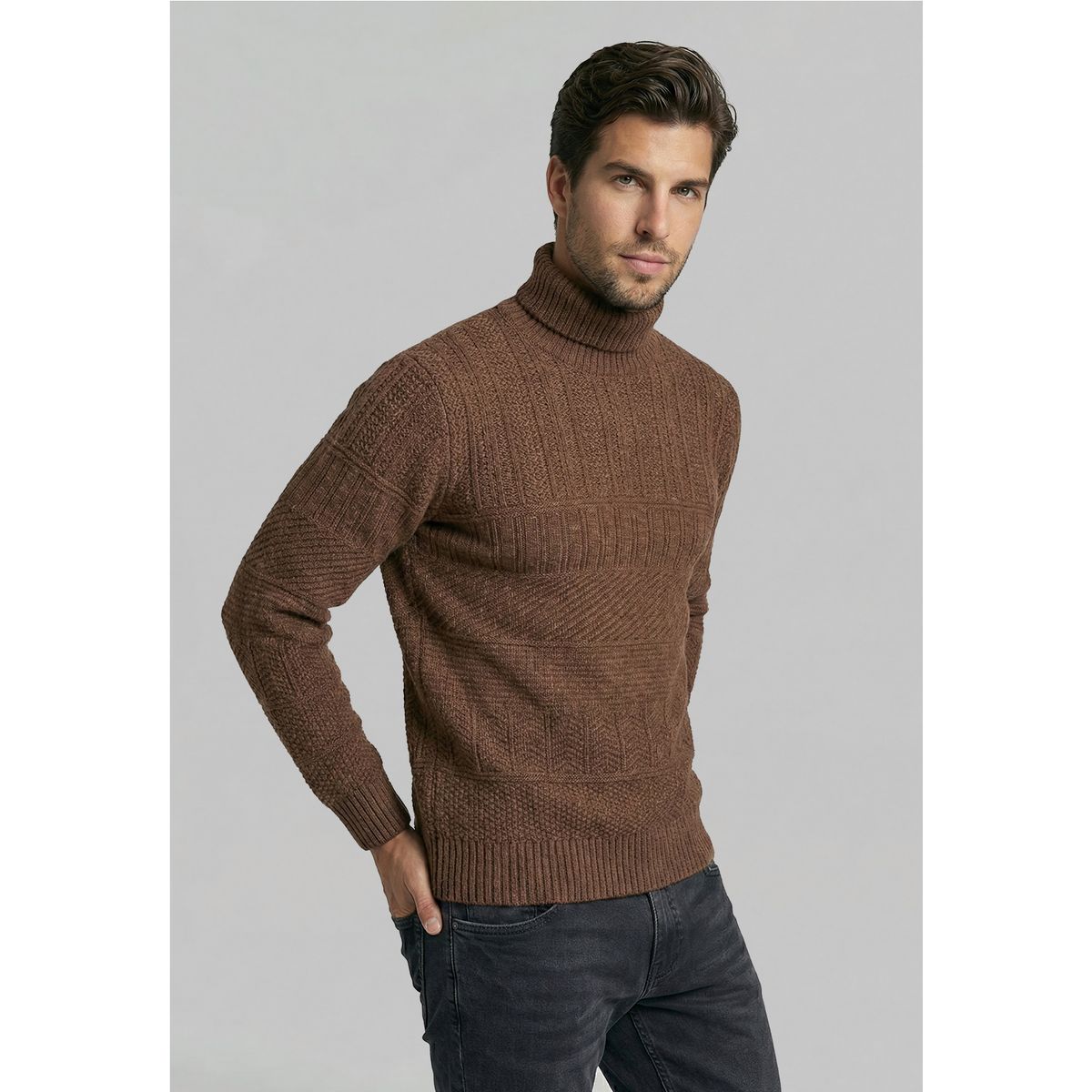 FEROUCH - Sweater Chicago Brown  Melange Ferouch