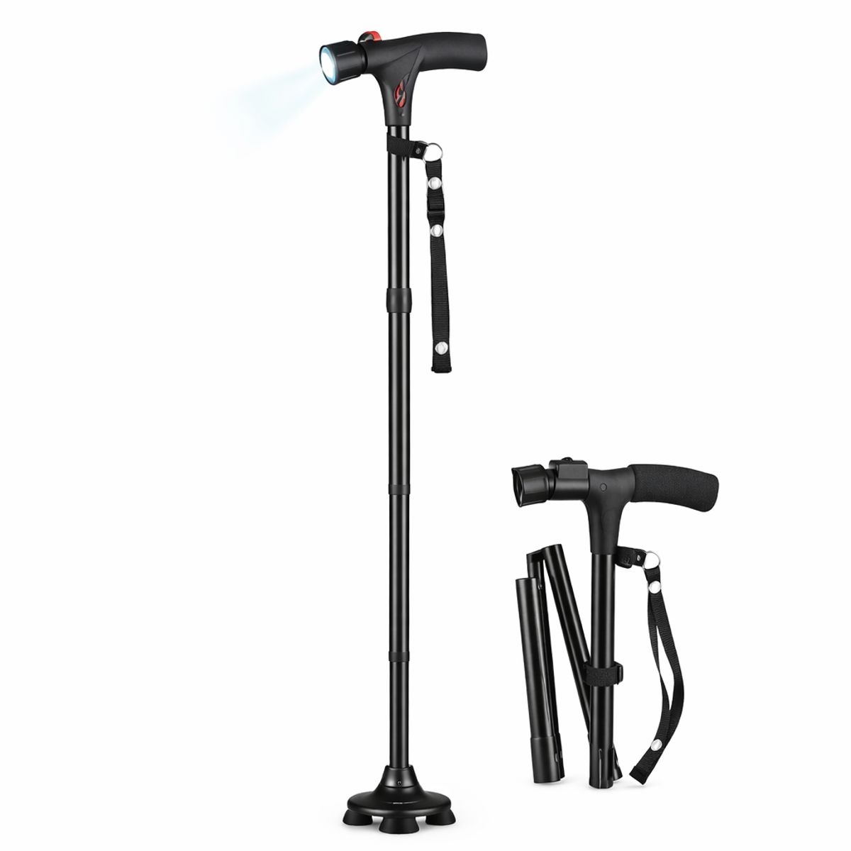 MOVI - Bastón Ortopédico Plegable con Luz LED