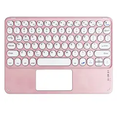 MOTOMO - Teclado Inalambrico Bluetooth Touchpad Español Ñ Recargable Rosa