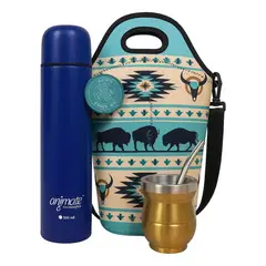 GENERICO - Pack Matero 4 en 1 / Bolso Matero + Mate + Bombilla + Termo