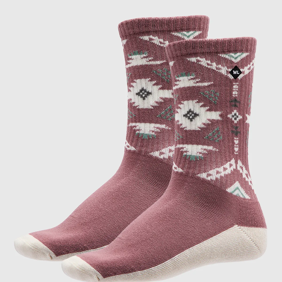 WILD LAMA - Calcetín Urbano Roku Orgánico Tribal Rosa Viejo