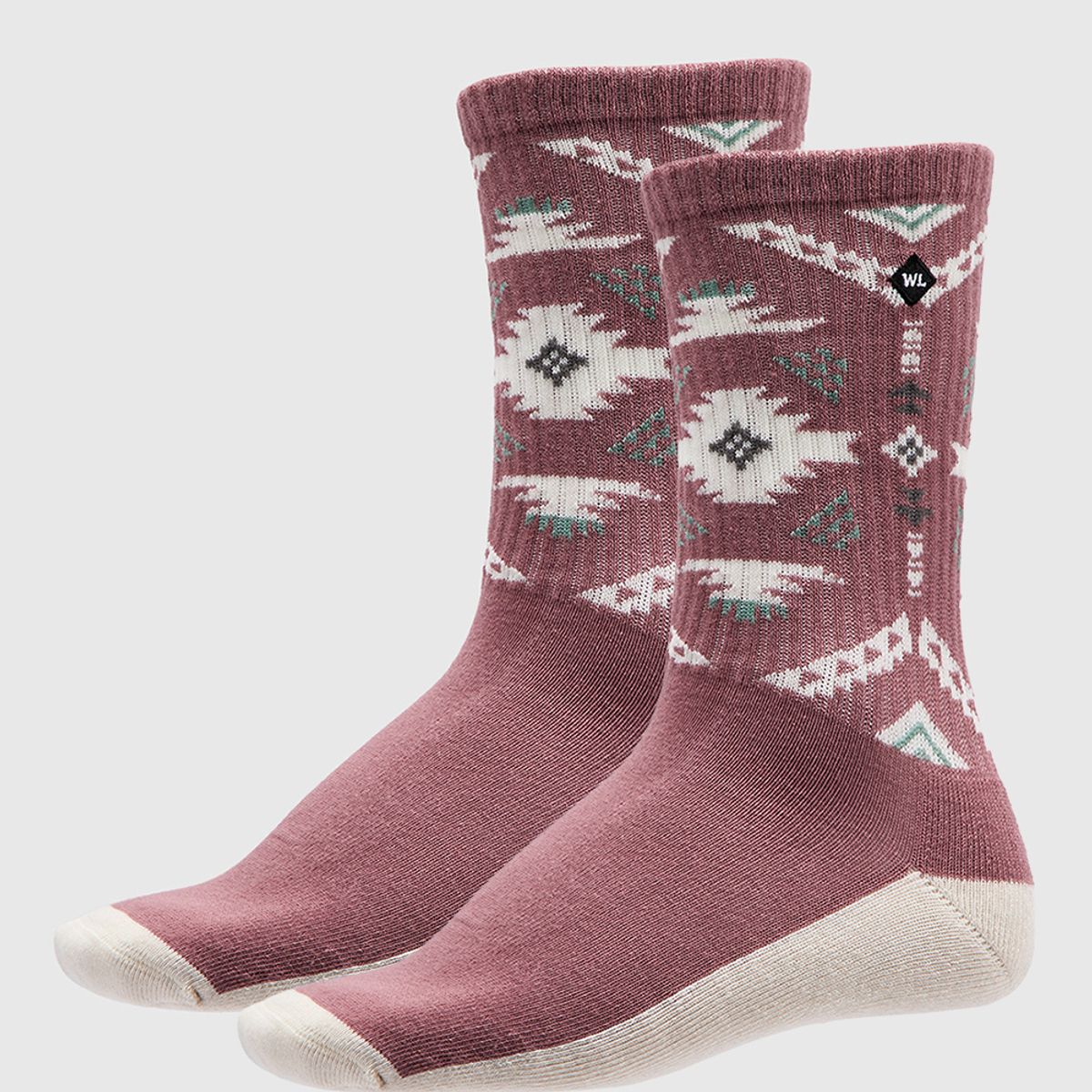 WILD LAMA - Calcetín Urbano Roku Orgánico Tribal Rosa Viejo