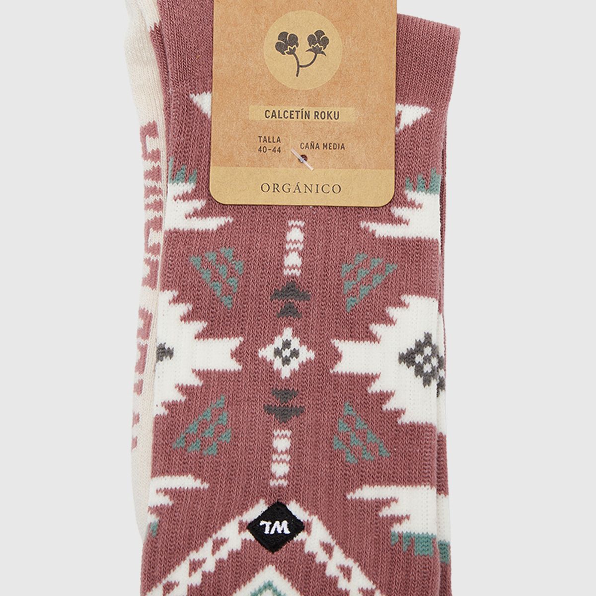 WILD LAMA - Calcetín Urbano Roku Orgánico Tribal Rosa Viejo