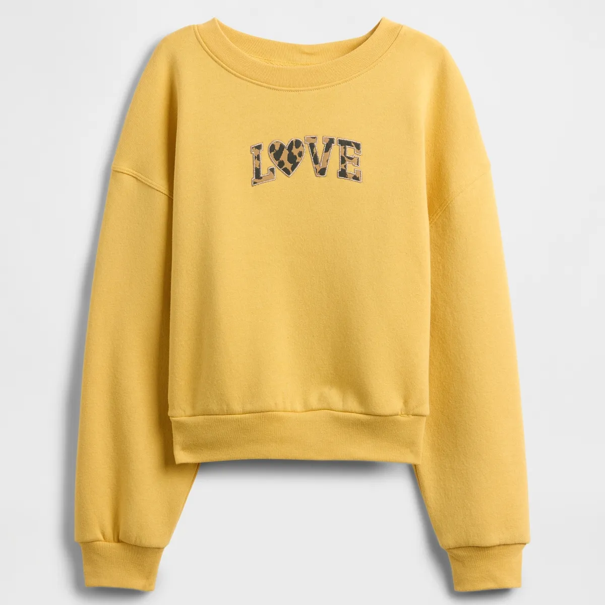 GAP - Polerón Niña Gap Sin Gorro Sin Cierre Logo Crew Amarillo