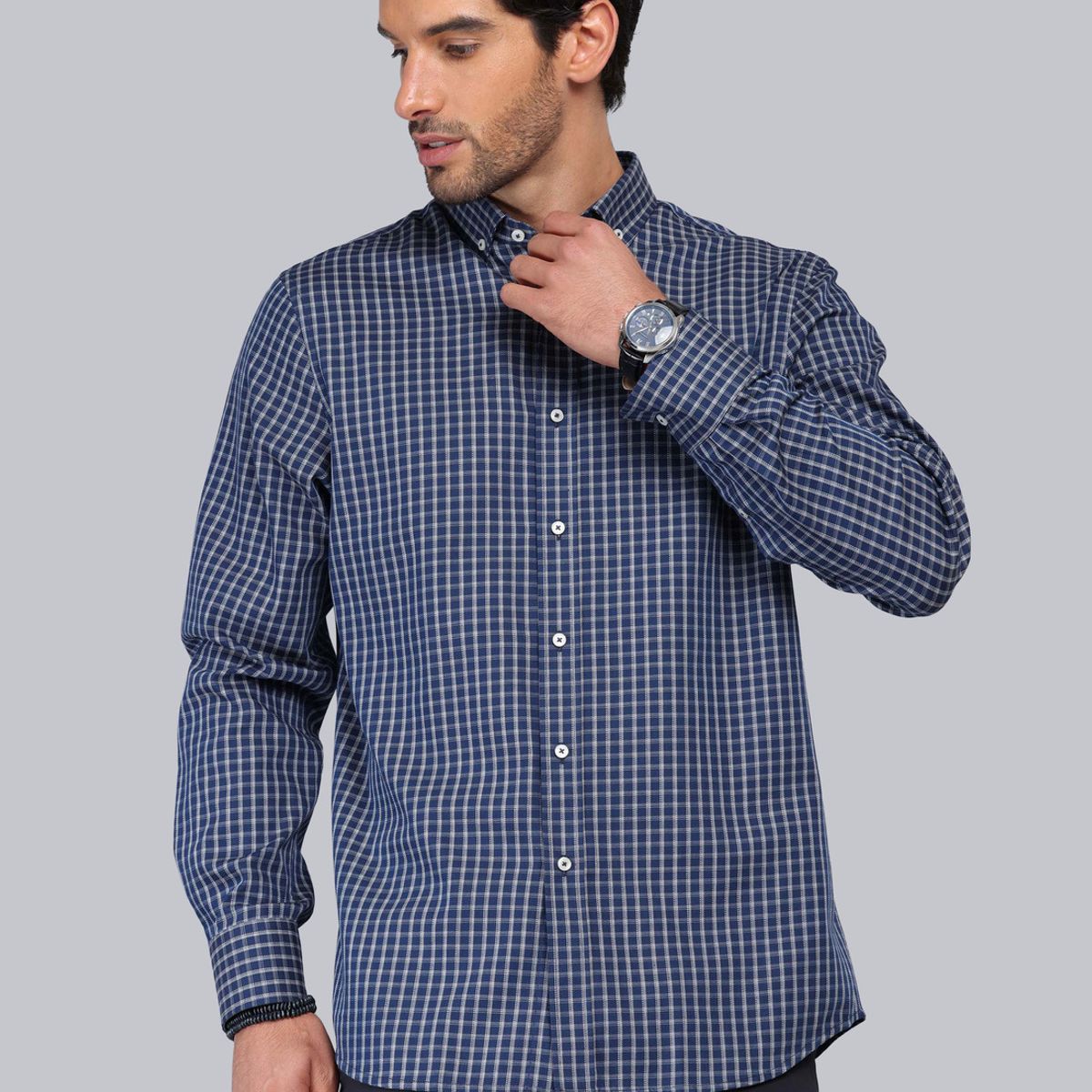 PIERO BUTTI - Camisa Cuadros Tailored Fit Azul Marino Piero Butti PIERO BUTTI