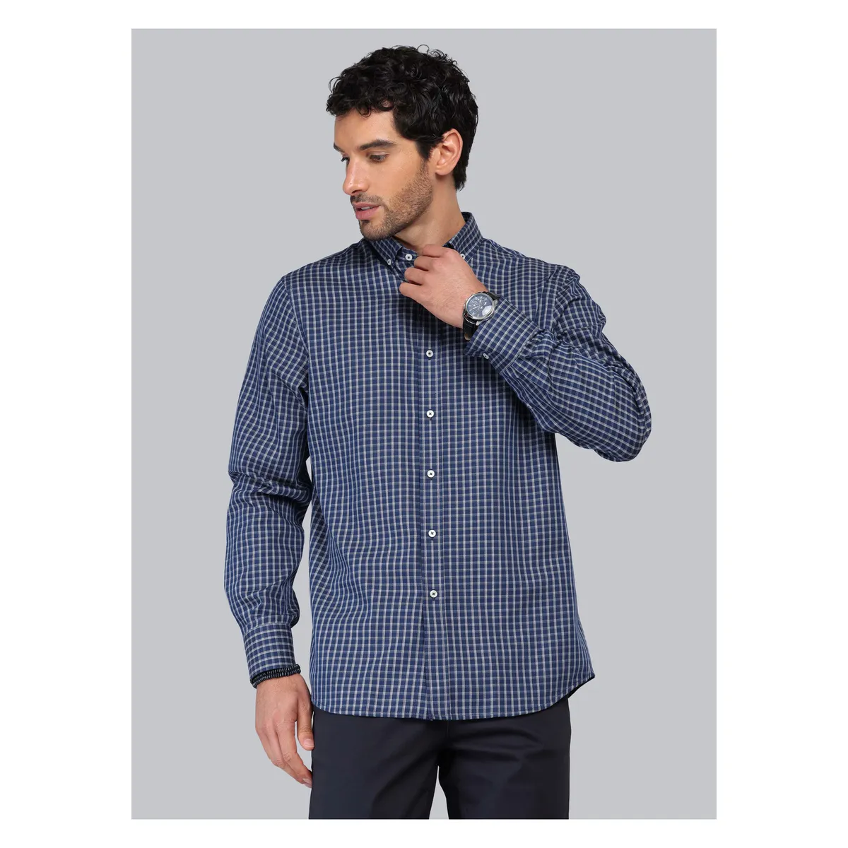 PIERO BUTTI - Camisa Cuadros Tailored Fit Azul Marino Piero Butti PIERO BUTTI
