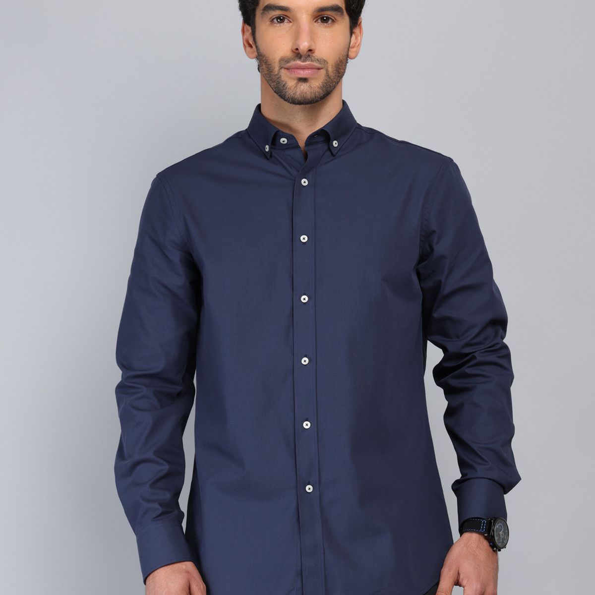 PIERO BUTTI - Camisa Texturada Tailored Fit Azul Marino Piero Butti PIERO BUTTI