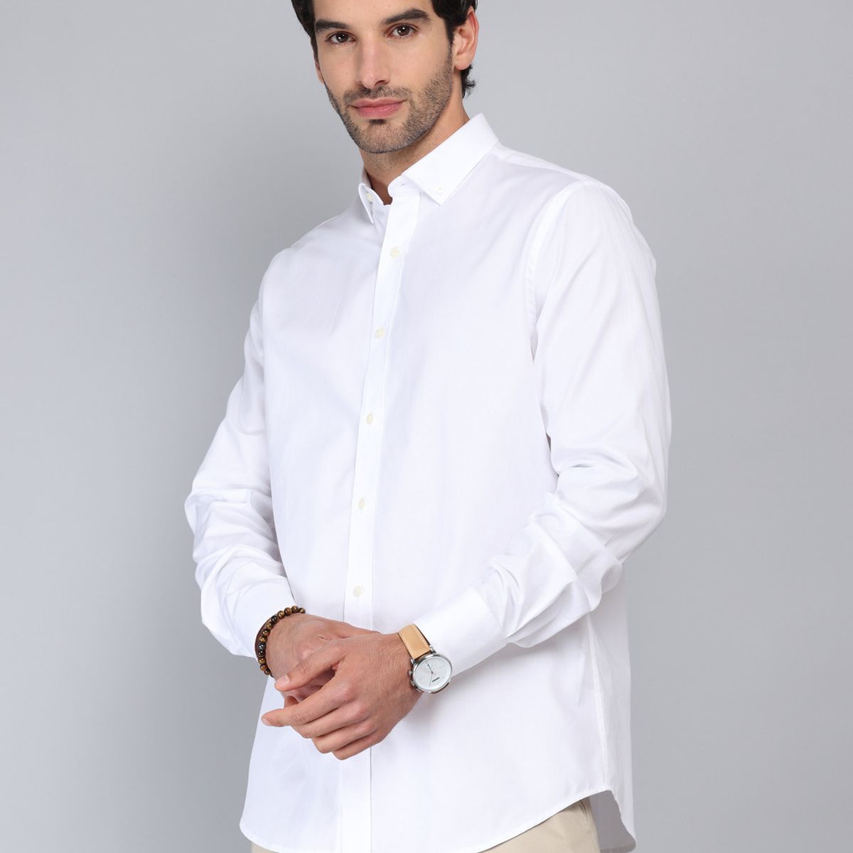 PIERO BUTTI - Camisa Texturada Tailored Fit Blanco Piero Butti PIERO BUTTI