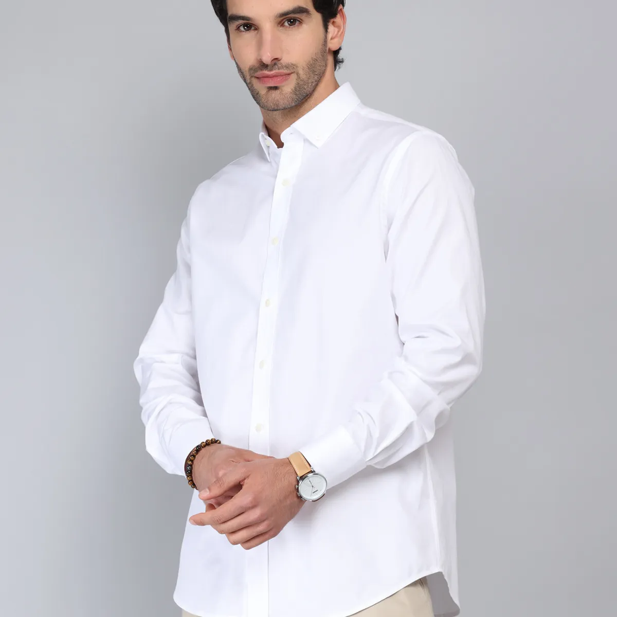 PIERO BUTTI - Camisa Texturada Tailored Fit Blanco Piero Butti PIERO BUTTI
