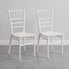 VENHOOUSE - Pack 2 Sillas Comedor Eventos Apilable Polipropileno Blanca Chiavari