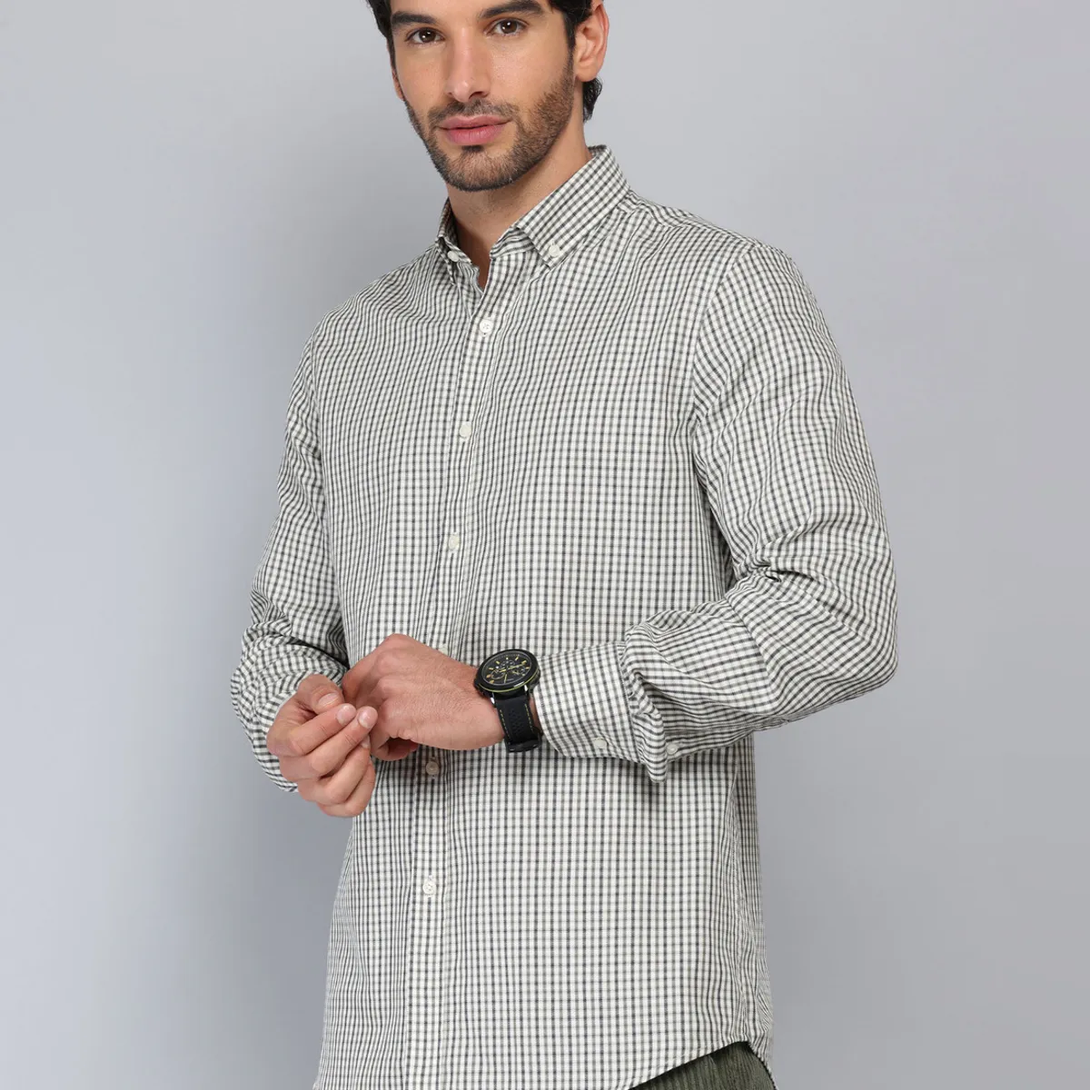 PIERO BUTTI - Camisa Cuadros Tailored Fit Oliva Piero Butti PIERO BUTTI