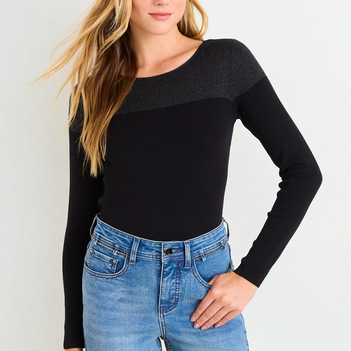 ASH - Sweater Malla Mujer Negro Ash