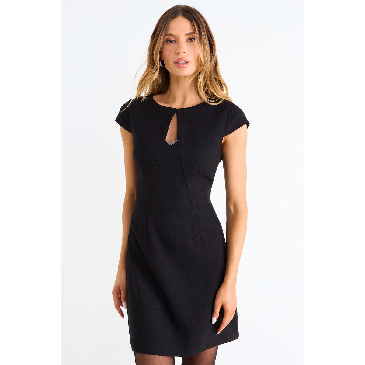 ASH - Vestido Jumper Manga Corta Mujer Negro Ash