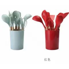 GENERICO - Utensilios de Cocina Silicona Madera