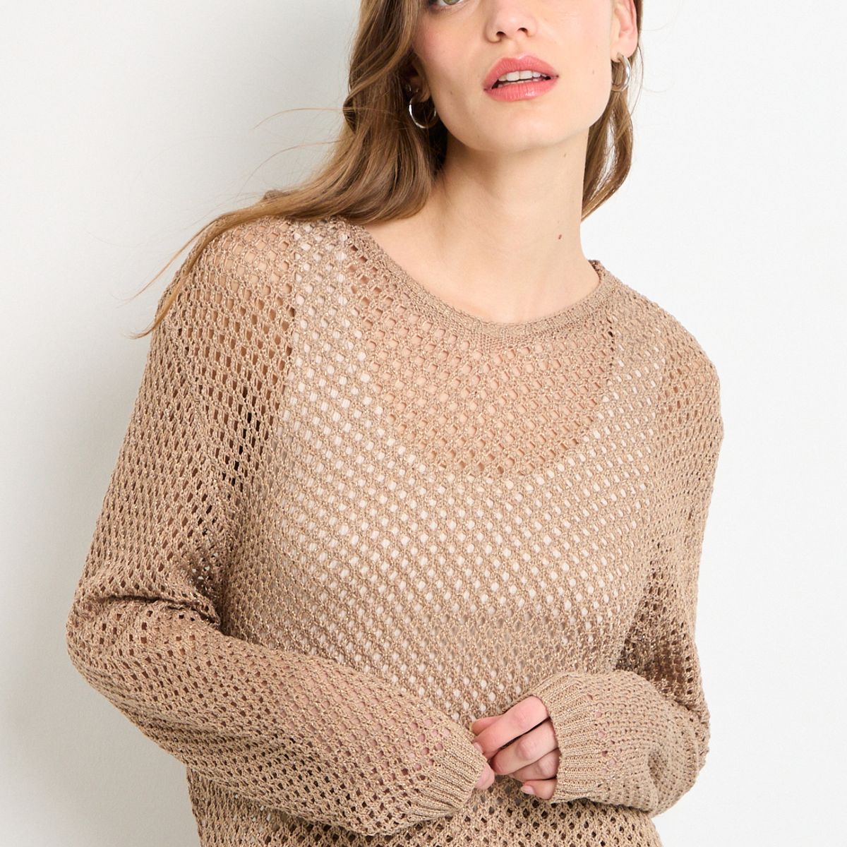 IO - Sweater Liso Mujer Beige Io