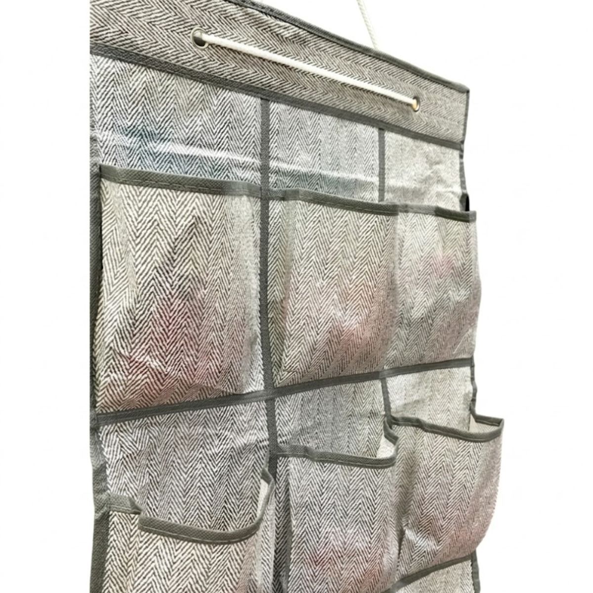GENERICO - Organizador Colgante Puerta 12 Bolsillos Multiuso 46x84cm Gris