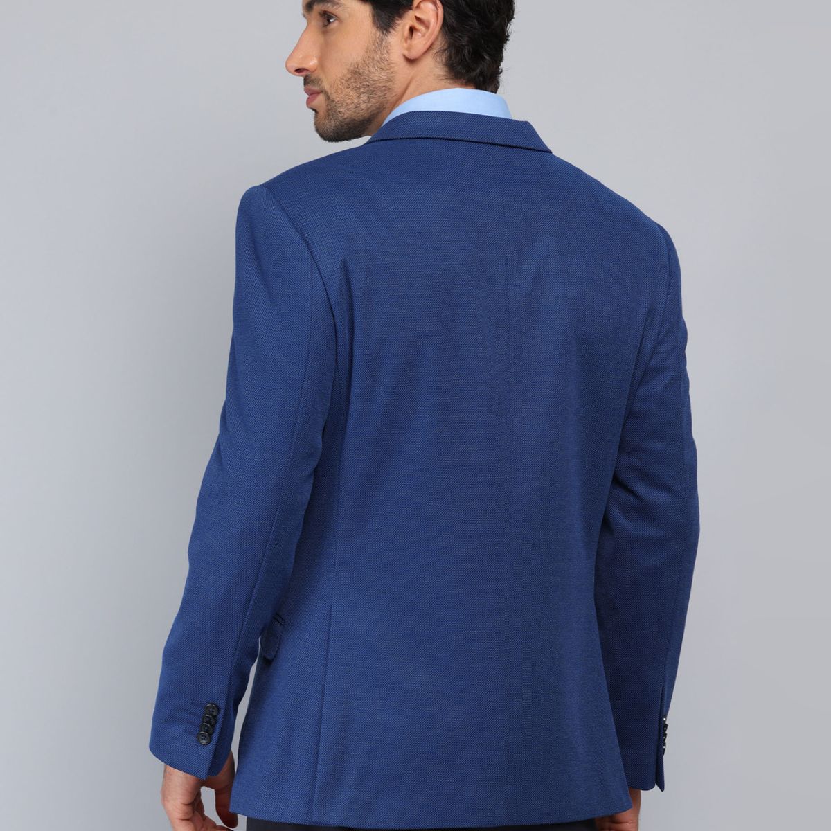 PIERO BUTTI - Blazer Texturado Spandex Tailored Fit Azul Piero Butti PIERO BUTTI