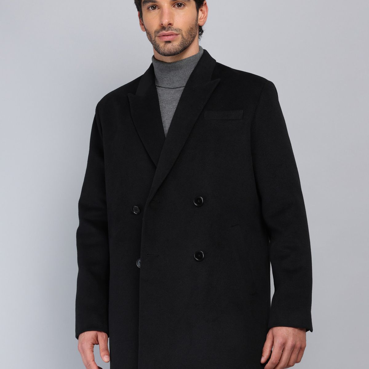 PIERO BUTTI - Abrigo Cruzado Regular Fit Negro Piero Butti PIERO BUTTI