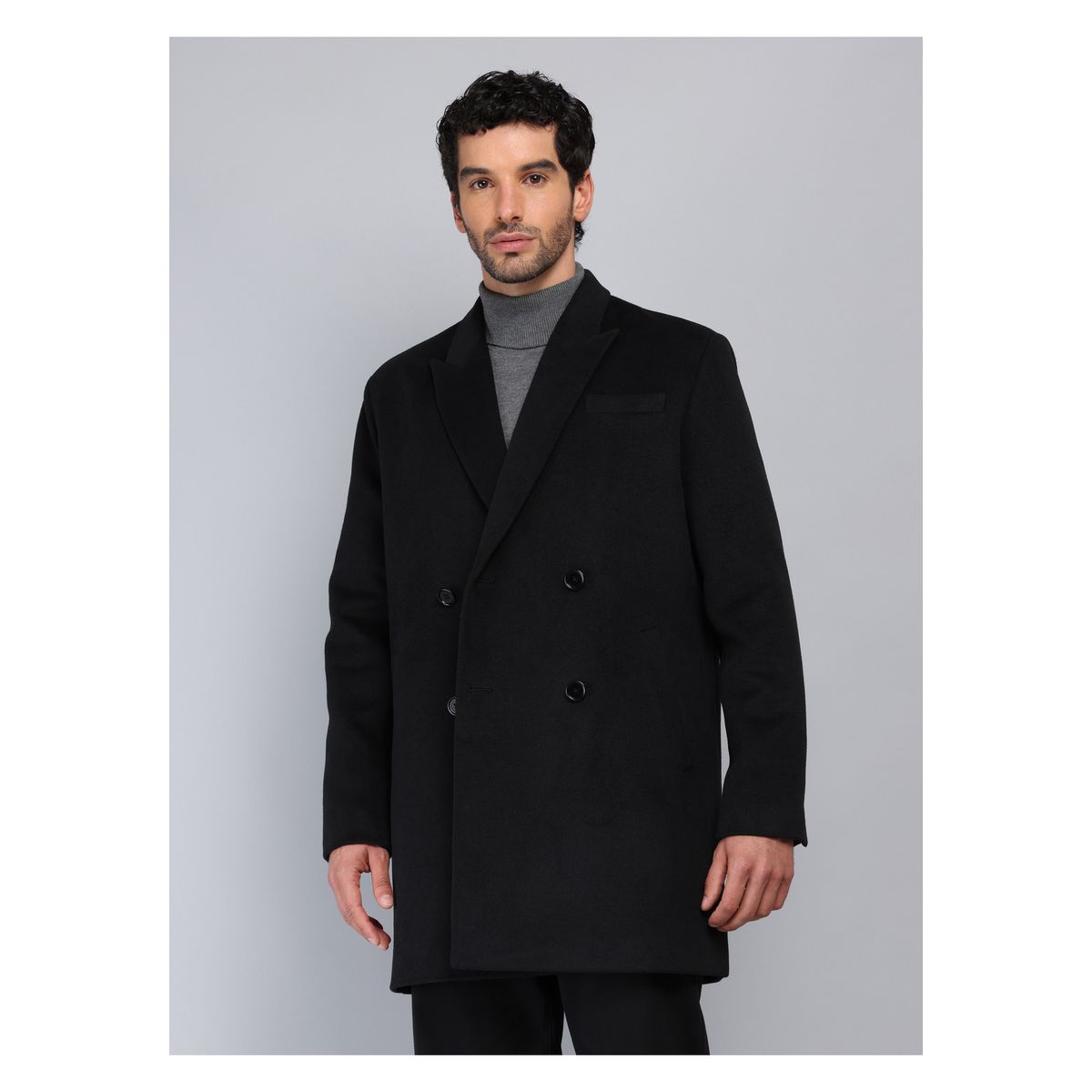 PIERO BUTTI - Abrigo Cruzado Regular Fit Negro Piero Butti PIERO BUTTI