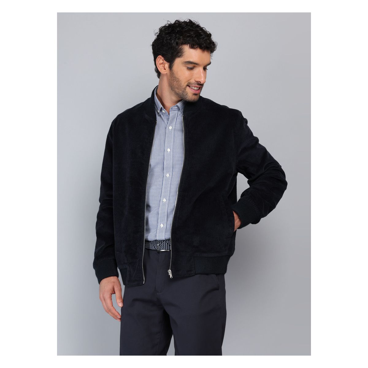 PIERO BUTTI - Chaqueta Bomber Cotelé Regular Fit Azul Marino Piero Butti PIERO BUTTI