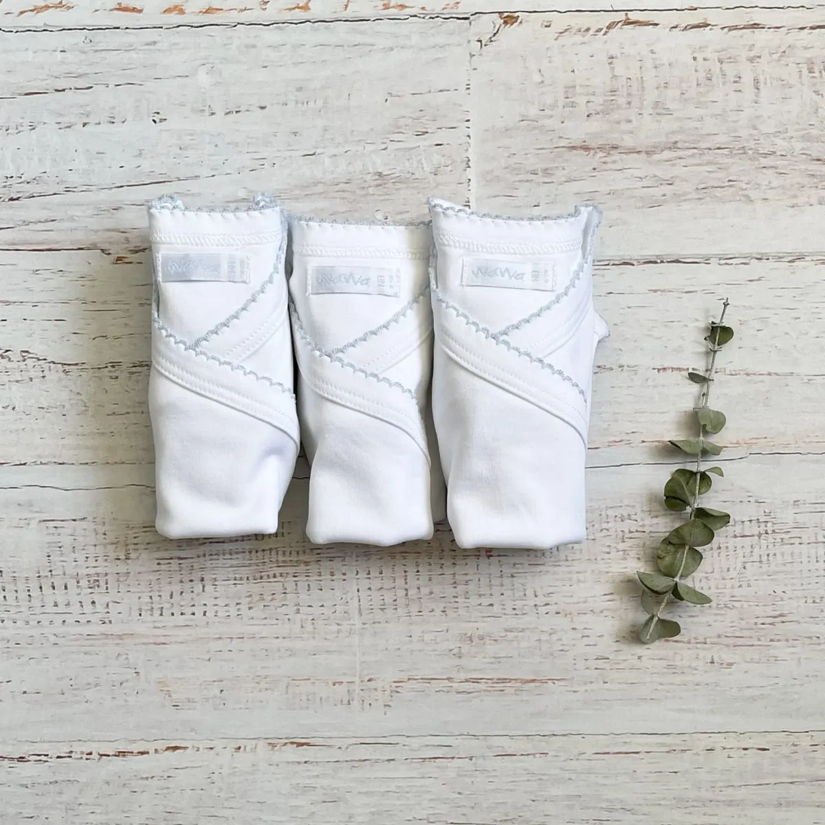 WAWA BABY DESIGN - Pack 3 Bodys Celeste Bebé Algodón Pima