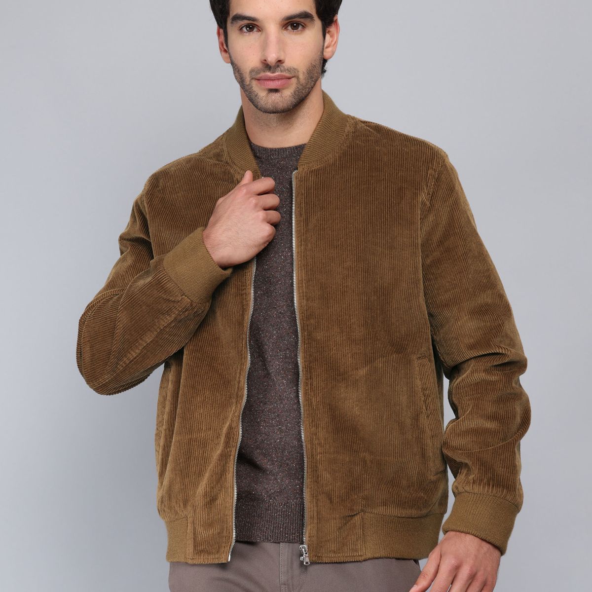PIERO BUTTI - Chaqueta Bomber Cotelé Regular Fit Café Piero Butti PIERO BUTTI