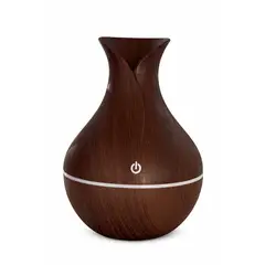 GENERICO - Humidificador Difusor Jarrón Aromatizante Con Luz Led Usb Marrón