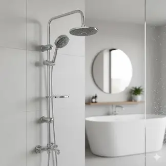TAUMM - Columna De Ducha Modelo Simple De Acero Inoxidable Marca sin Grifería Monomando