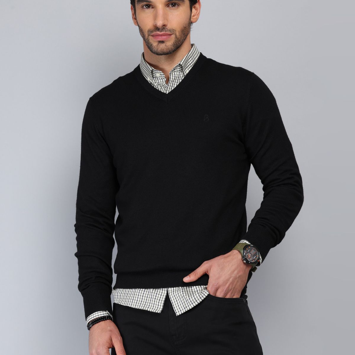 PIERO BUTTI - Sweater Liso Cuello V Piero Butti PIERO BUTTI