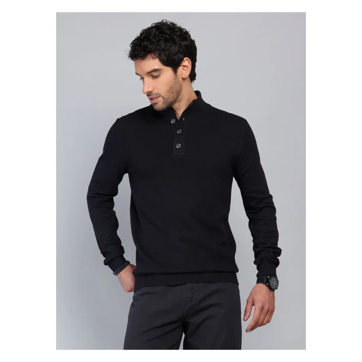 PIERO BUTTI - Sweater Texturado Cuello Alto Piero Butti PIERO BUTTI