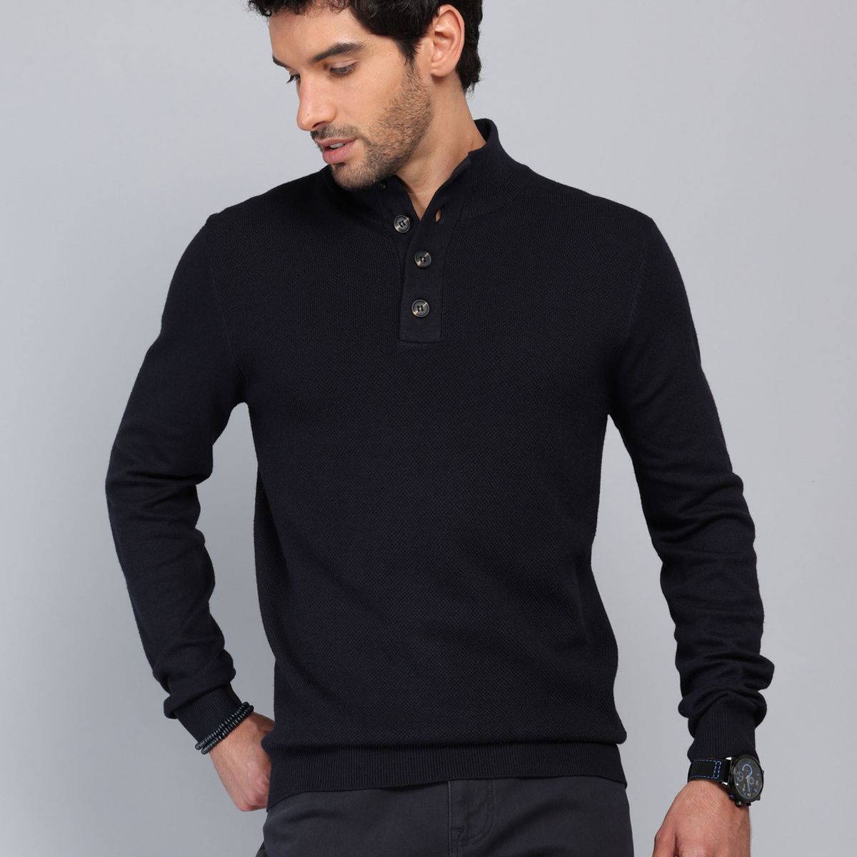 PIERO BUTTI - Sweater Texturado Cuello Alto Piero Butti PIERO BUTTI