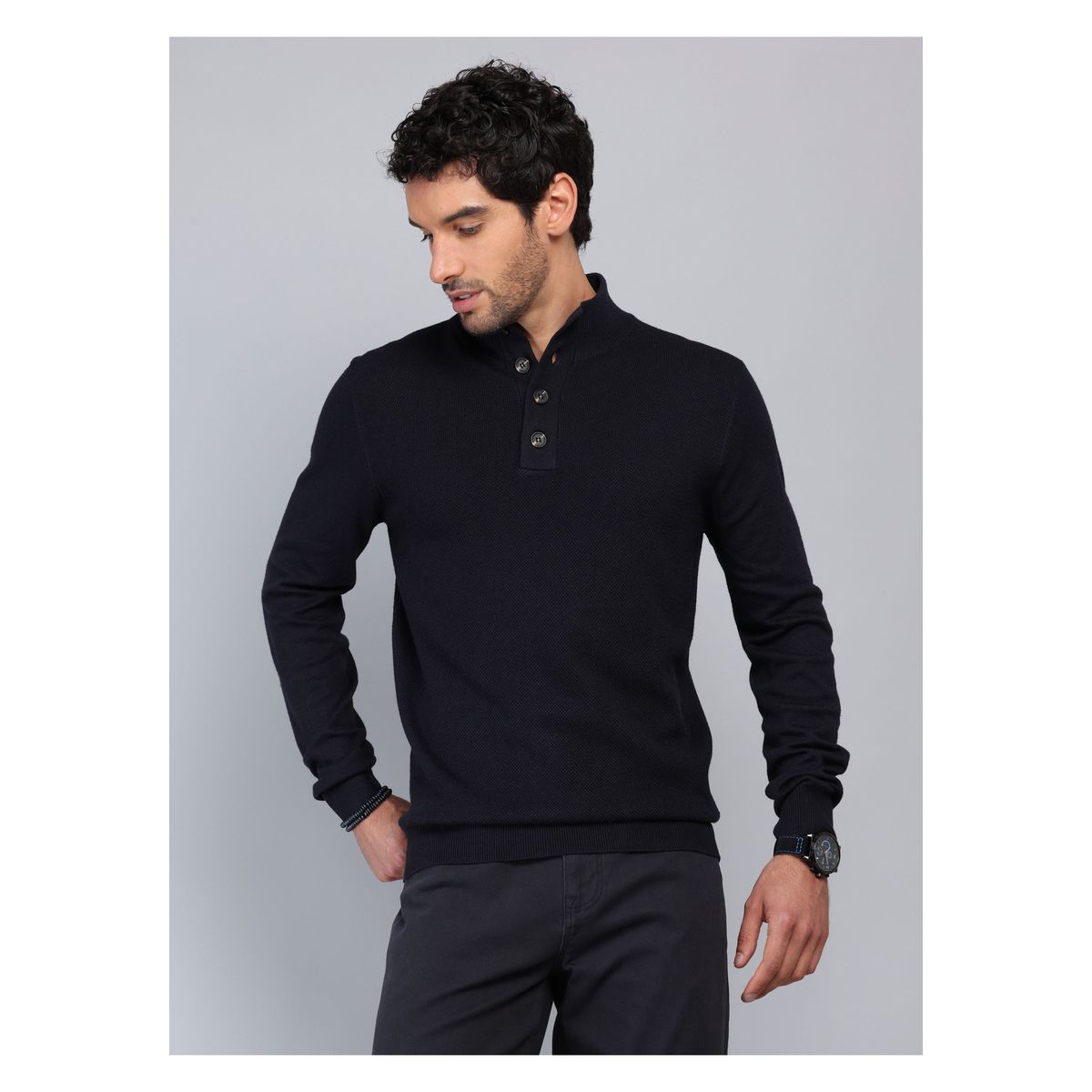 PIERO BUTTI - Sweater Texturado Cuello Alto Piero Butti PIERO BUTTI