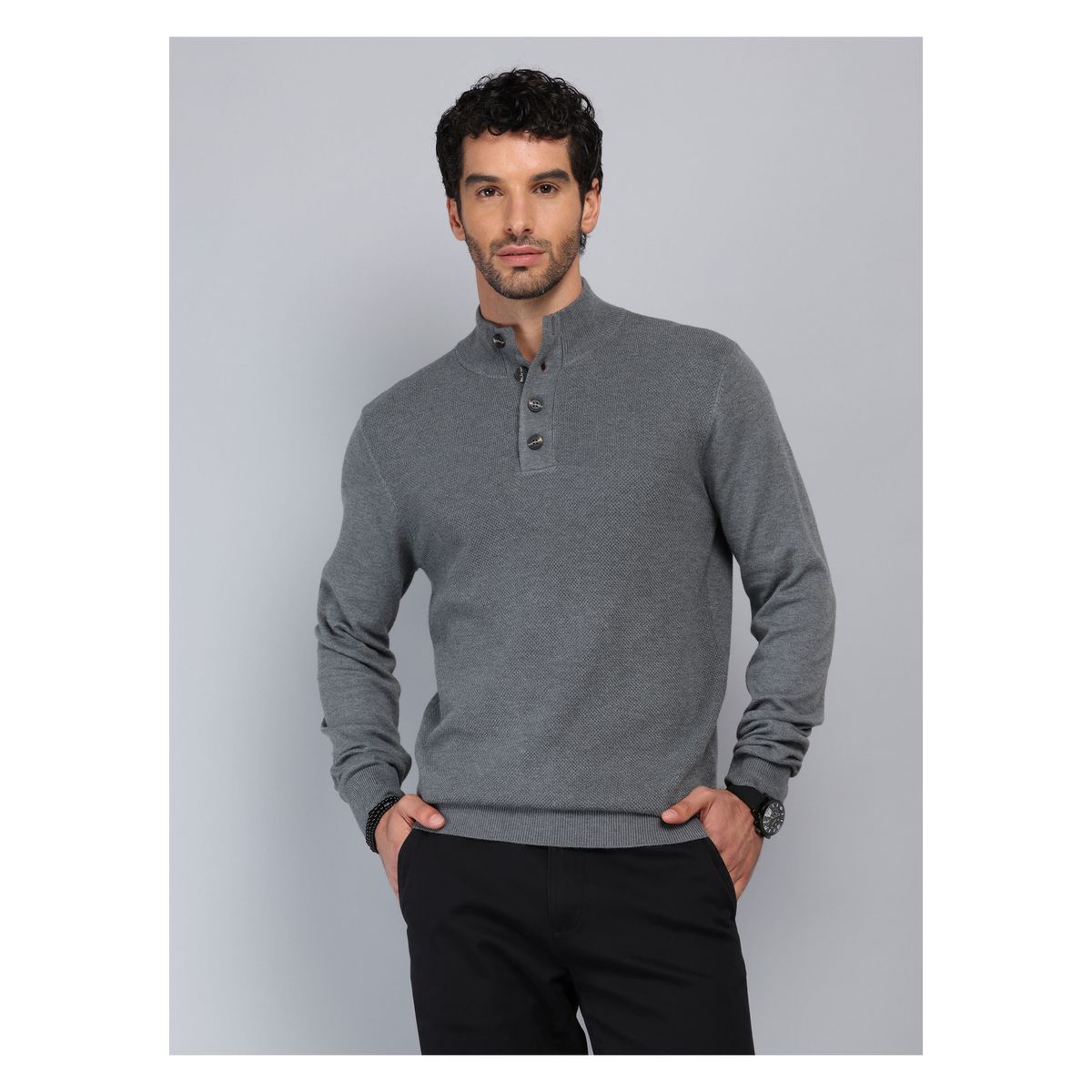 PIERO BUTTI - Sweater Texturado Cuello Alto Piero Butti PIERO BUTTI