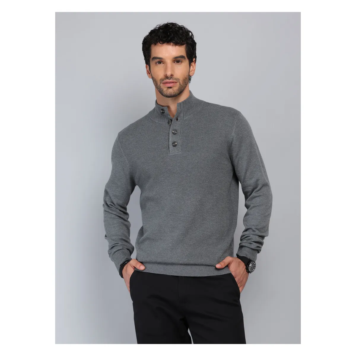 PIERO BUTTI - Sweater Texturado Cuello Alto Piero Butti PIERO BUTTI