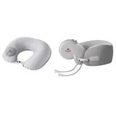 MULTICOM - Cojín De Cuello Almohada Viajes Cojín De Cuello Gris Oscuro Liso