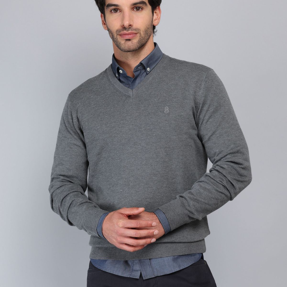 PIERO BUTTI - Sweater Liso Cuello V Piero Butti PIERO BUTTI