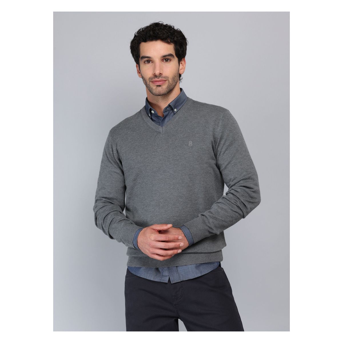 PIERO BUTTI - Sweater Liso Cuello V Piero Butti PIERO BUTTI