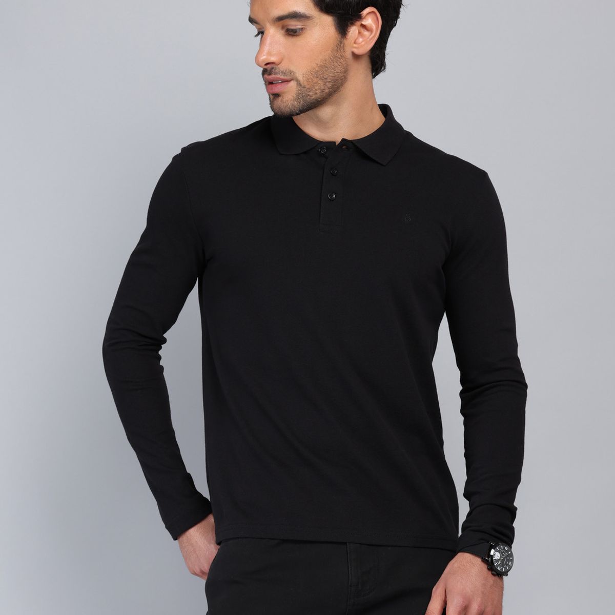 PIERO BUTTI - Polera Piqué Regular Fit Negro Piero Butti PIERO BUTTI