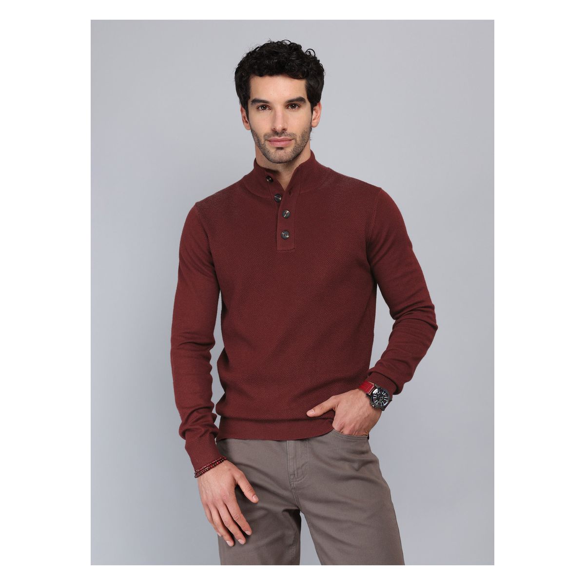 PIERO BUTTI - Sweater Texturado Cuello Alto Piero Butti PIERO BUTTI