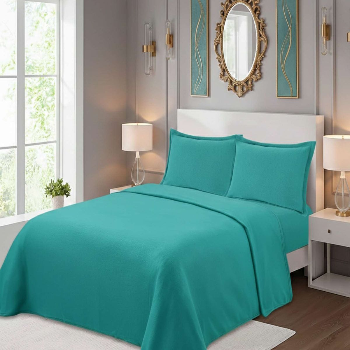 GENERICO - Juego de Sábanas Polar Premium Plaza y Media Térmicas Extra Suaves