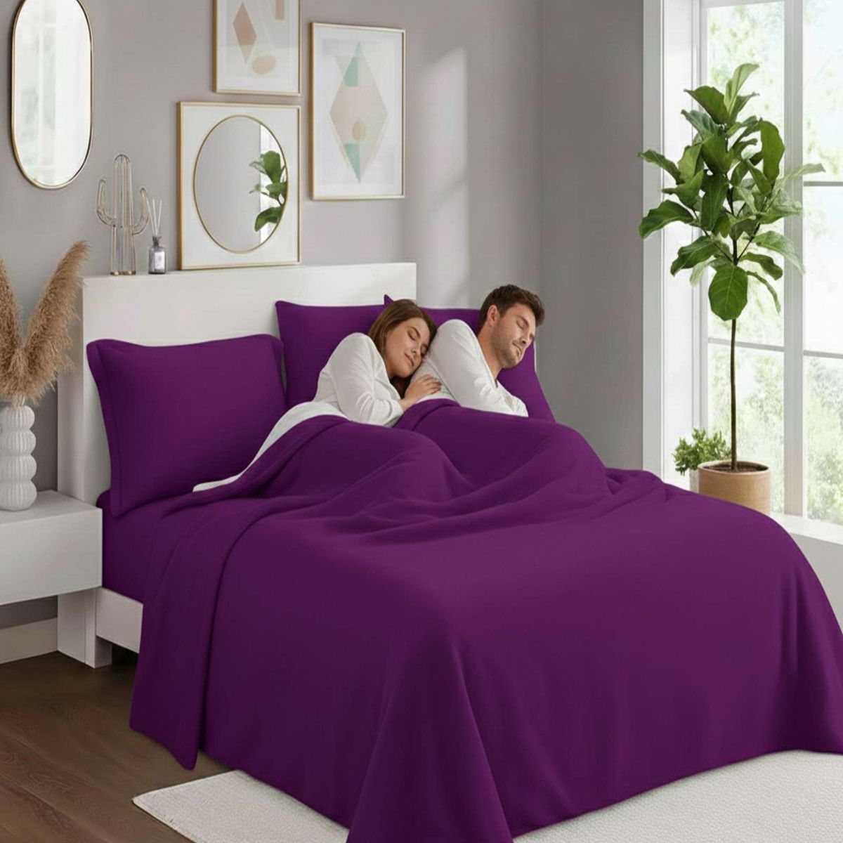 GENERICO - Juego de Sábanas Polar Premium 2 Plazas Térmicas Extra Suaves