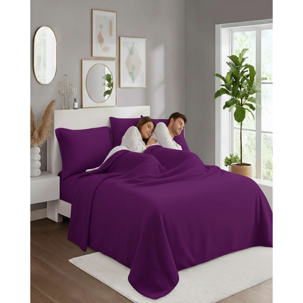 GENERICO - Juego de Sábanas Polar Premium 2 Plazas Térmicas Extra Suaves