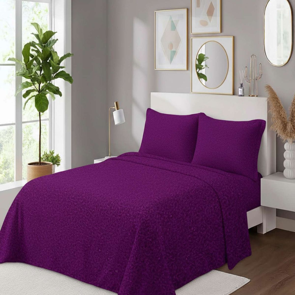 GENERICO - Juego de Sábanas Polar Premium 2 Plazas Térmicas Extra Suaves