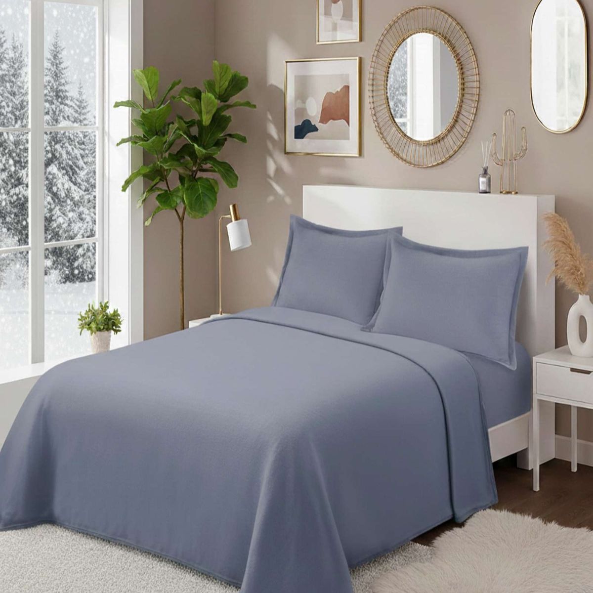 GENERICO - Juego de Sábanas Polar Premium 2 Plazas Térmicas Extra Suaves