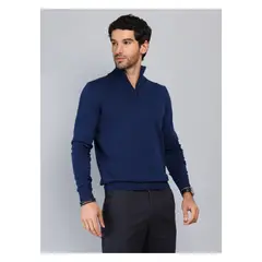 PIERO BUTTI - Sweater Cuello Alto Regular Fit Azul