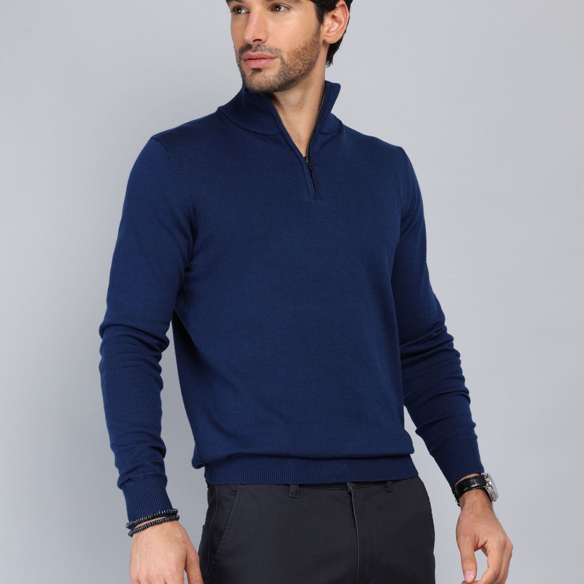 PIERO BUTTI - Sweater Cuello Alto Regular Fit Azul Piero Butti PIERO BUTTI