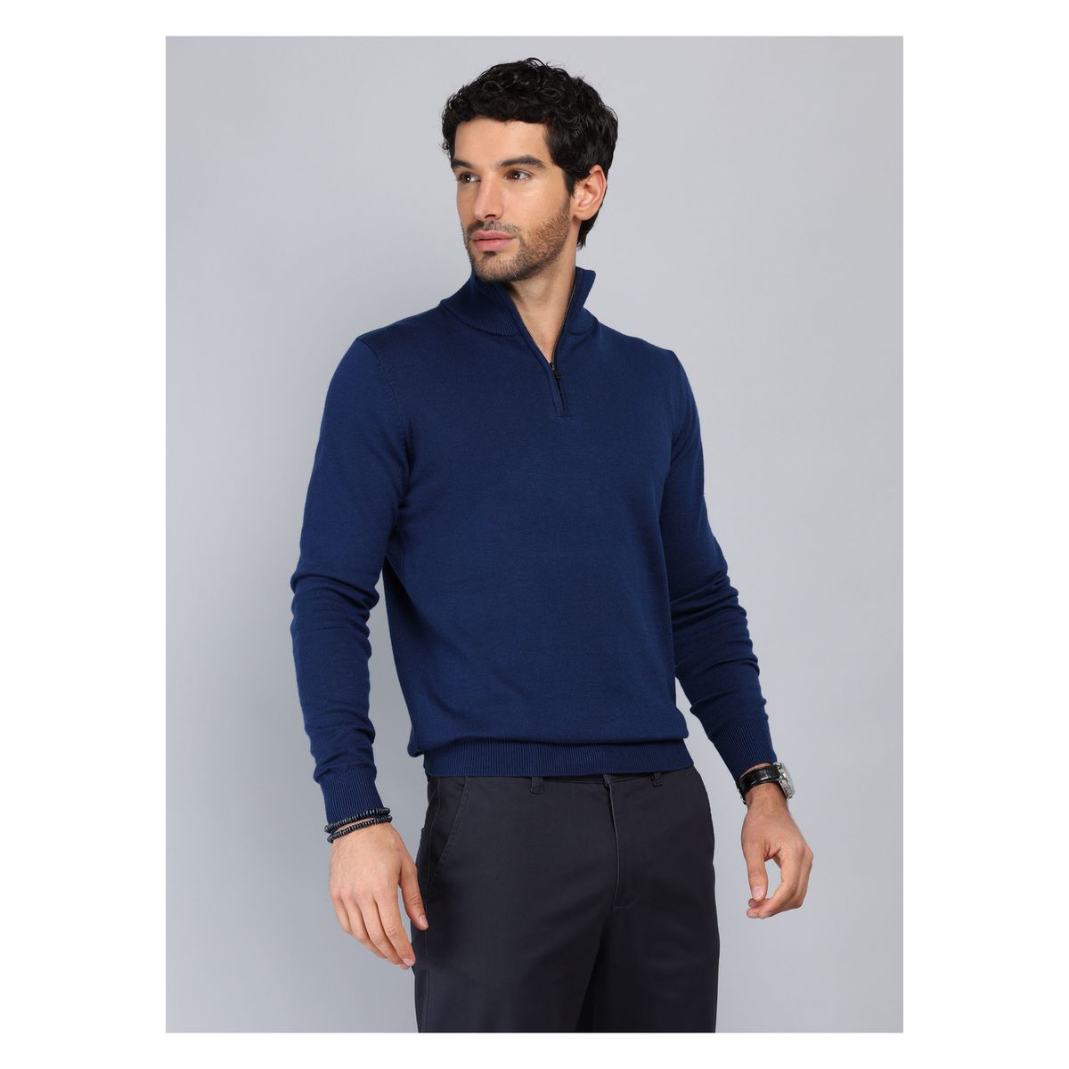 PIERO BUTTI - Sweater Cuello Alto Regular Fit Azul Piero Butti PIERO BUTTI