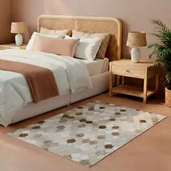 DIB - Alfombra Leather Patch Design 060X120 2334 Tan