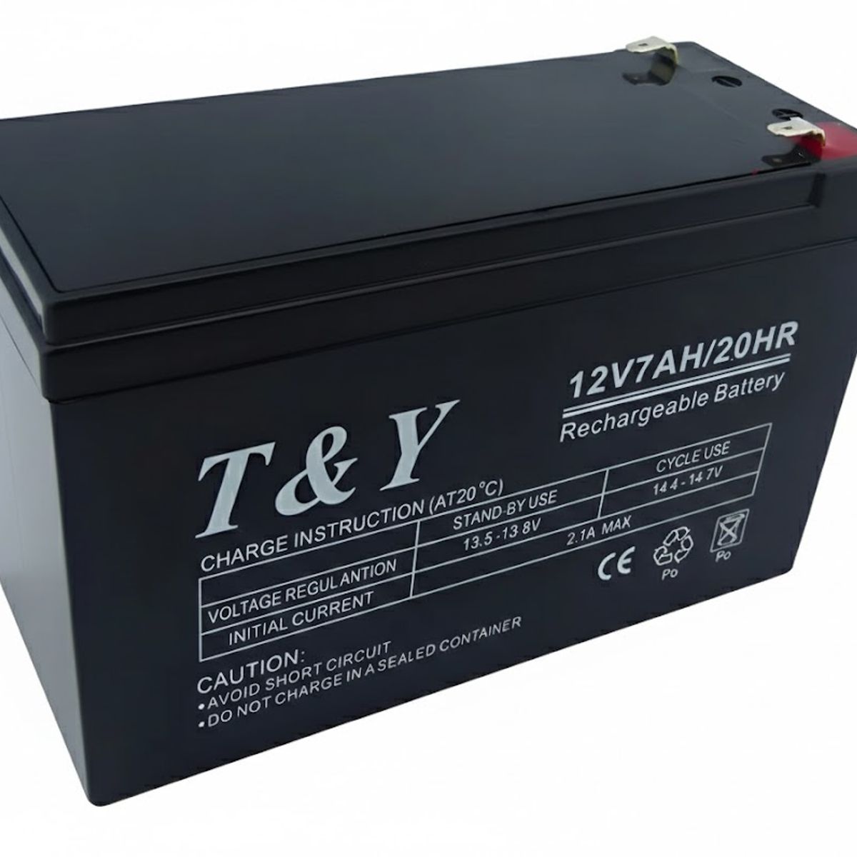 GENERICO - Bateria De 12 Volt 7 Amperes Marca T&y Negro